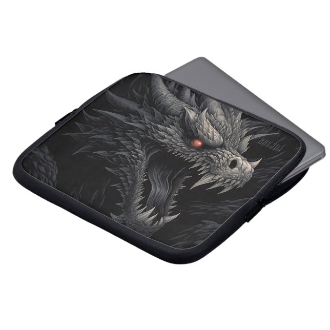 Funda Para Portátil Cabeza de dragón gótico personalizada (Superior anverso)