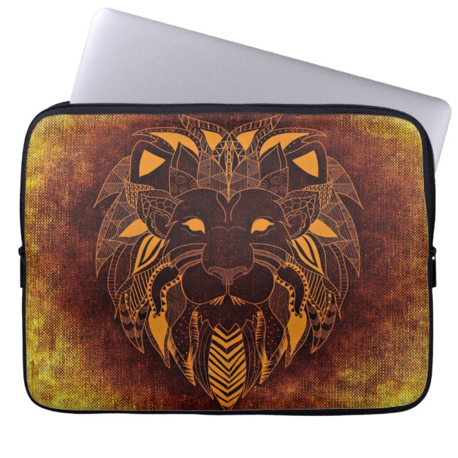 Funda Para Portátil Cabeza de León Rústico (Frente)