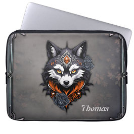 Funda Para Portátil Cabeza de lobo majestuosa, terminada en una profun