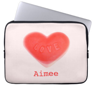 Funda Para Portátil Cabeza de portátil Sweet Heart Pink 'Name' de 13"