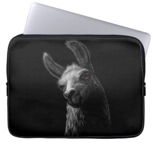 Funda Para Portátil Cabeza retratada llama con fondo negro