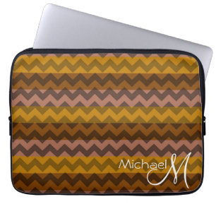 Funda Para Portátil Cabra Chevron Zigzag Monograma Personalizado 9