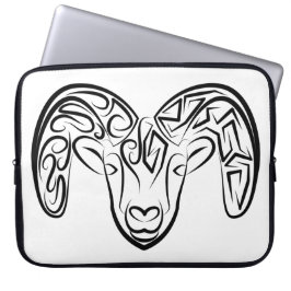 Funda Para Portátil Cabra/oveja tribal negra y blanca