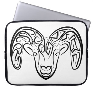 Funda Para Portátil Cabra/oveja tribal negra y blanca
