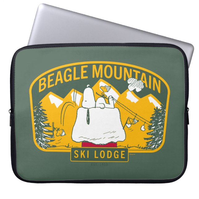 Funda Para Portátil Cacahuetes | Beagle Mountain Ski Lodge (Frente)