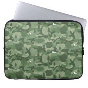 Funda Para Portátil Cacahuetes   Campamento de camuflaje Snoopy & Wood