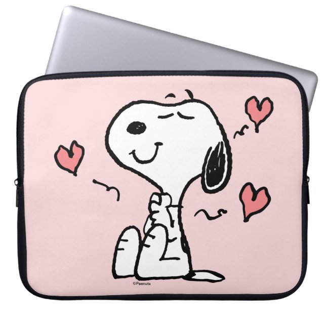 Funda Para Portátil Cacahuetes | Corazones Snoopy (Frente)