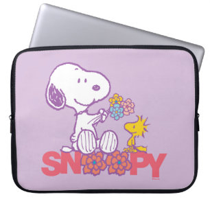 Funda Para Portátil Cacahuetes Flores Snoopy & Woodstock