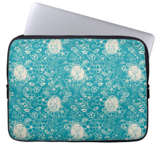 Funda Para Portátil Cacahuetes Patrón de playa tropical Verde azulad
