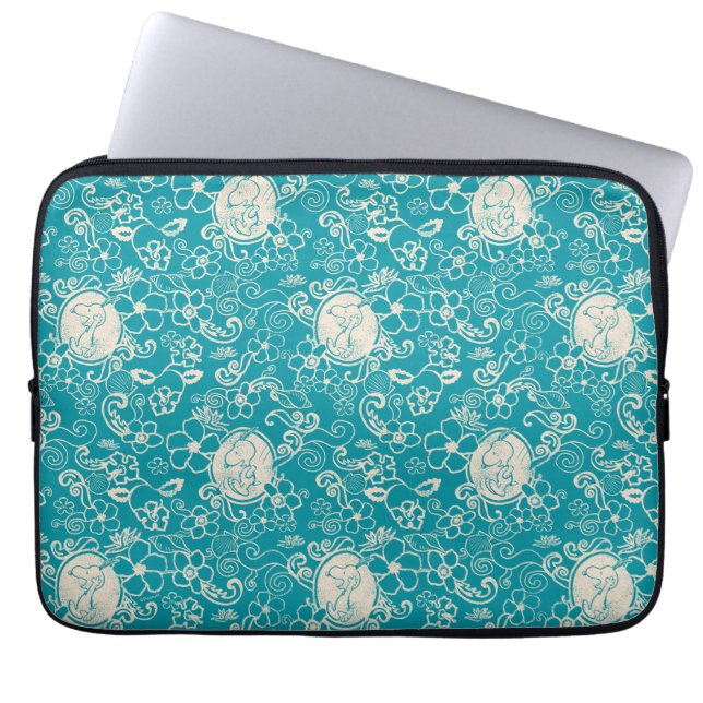 Funda Para Portátil Cacahuetes | Patrón de playa tropical Verde azulad (Frente)