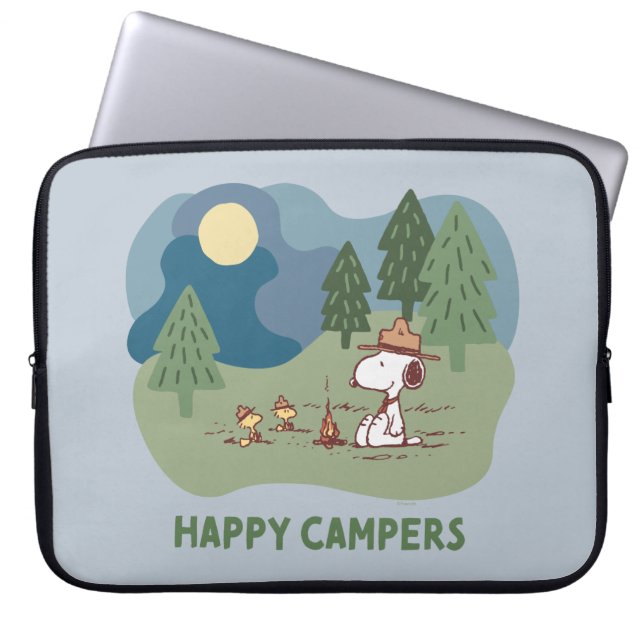Funda Para Portátil Cacahuetes | Sitio del campamento de Snoopy y Wood (Frente)