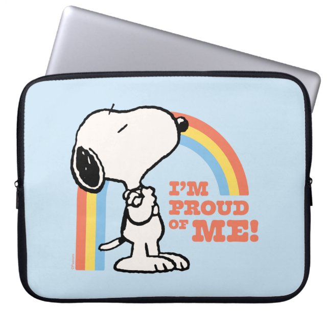 Funda Para Portátil Cacahuetes | Snoopy Estoy orgulloso de mí (Frente)