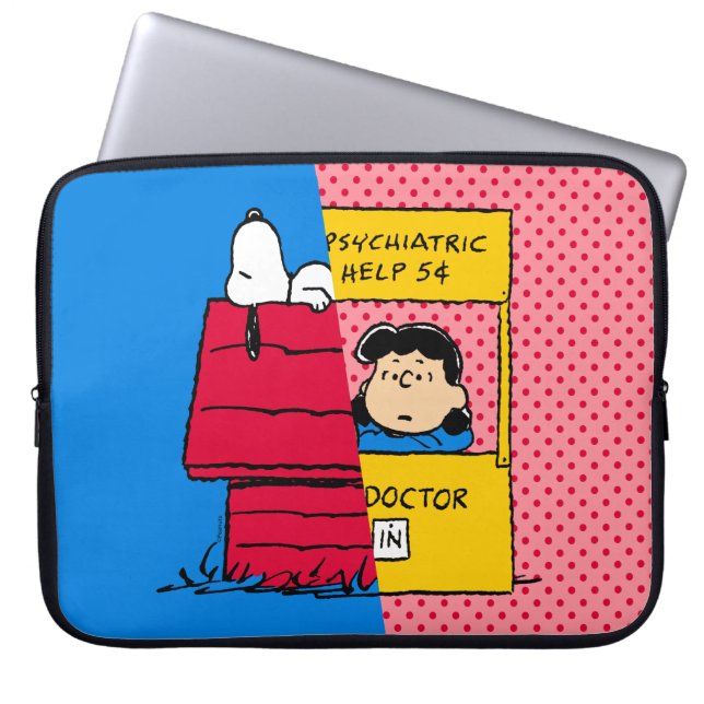 Funda Para Portátil Cacahuetes | Snoopy & Lucy Half & Half (Frente)
