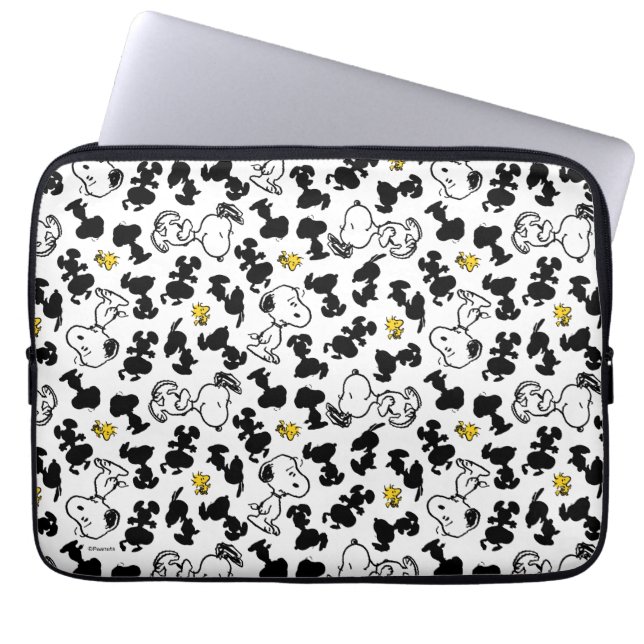 Funda Para Portátil Cacahuetes | Snoopy & Woodstock Shadow Pattern (Frente)