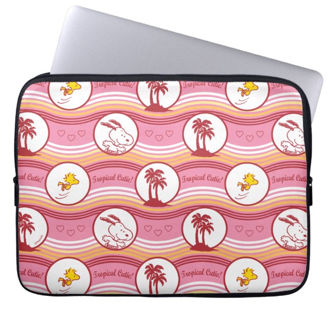 Funda Para Portátil Cacahuetes | Snoopy & Woodstock Tropical Cutie (Frente)