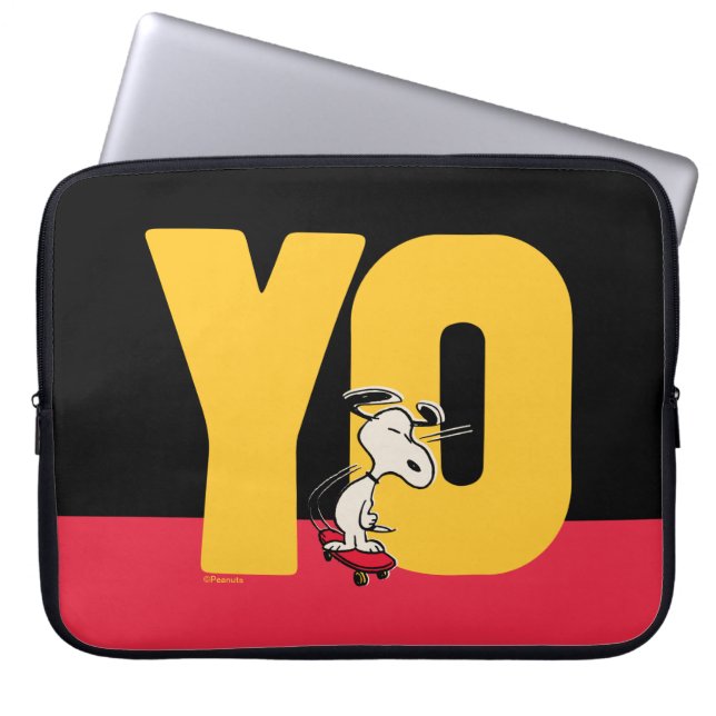 Funda Para Portátil Cacahuetes | Snoopy YO Skateboard (Frente)