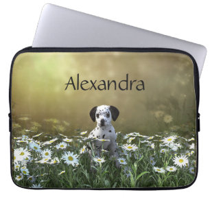 Funda Para Portátil Cachorro dálmata en daisies