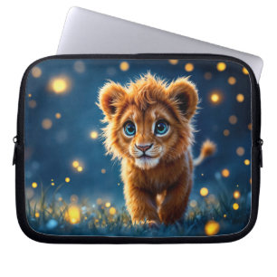 Funda Para Portátil Cachorro de león de ojos azules encantado en lucié