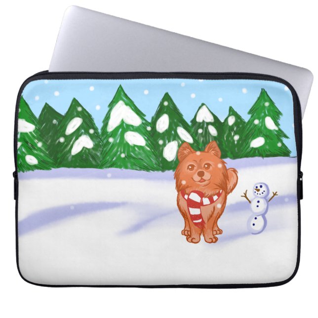 Funda Para Portátil Cachorro de nieve (Frente)
