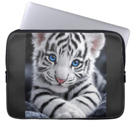 Funda Para Portátil Cachorro de Tigre Blanco Adorable Póster de Fauna