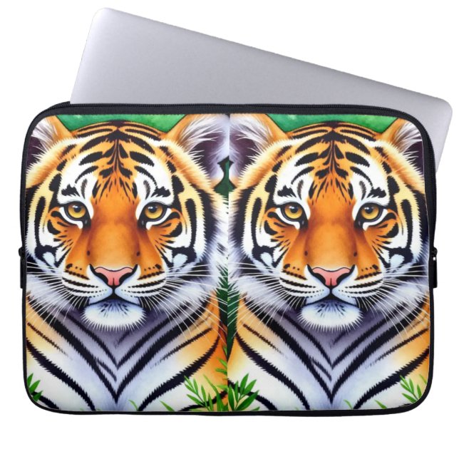 Funda Para Portátil Cachorro de tigre botánico audaz (Frente)