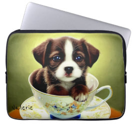 Funda Para Portátil Cachorro en una taza de té
