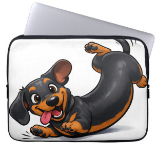 Funda Para Portátil Cachorro juguetón de raza Dachshund 