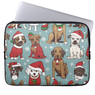 Funda Para Portátil Cachorro lindo de Navidad