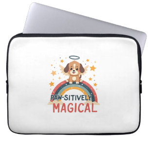 Funda Para Portátil Cachorro mágico vintage arcoíris ángel D positivam