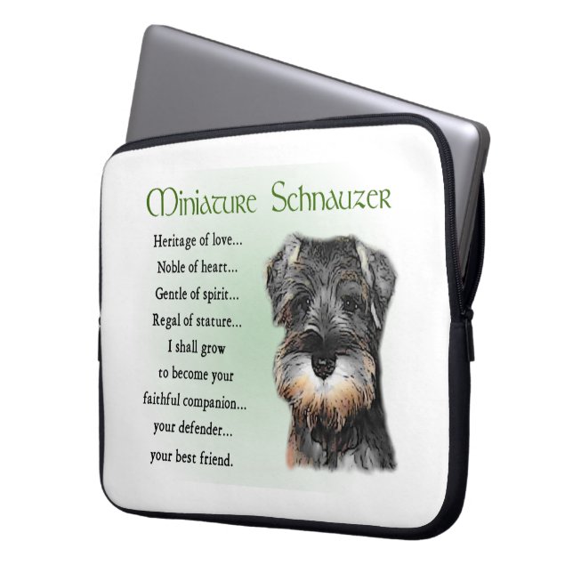 Funda Para Portátil Cachorro Schnauzer en miniatura (Anverso izquierdo)