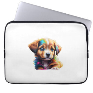 Funda Para Portátil Cachorro suave hecho de coloridos líquidos