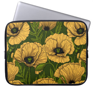 Funda Para Portátil Cachorros amarillos en verde oscuro