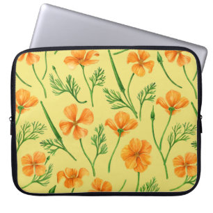 Funda Para Portátil Cachorros de California, flores de verano, volunta