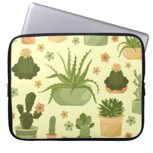 Funda Para Portátil Cactantes, suculentos: patrón de plantas doméstica