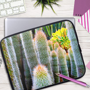 Funda Para Portátil Cacti verde difuso exitoso foto simple moderna