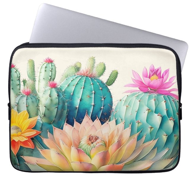 Funda Para Portátil Cacti Y Suculento (Frente)