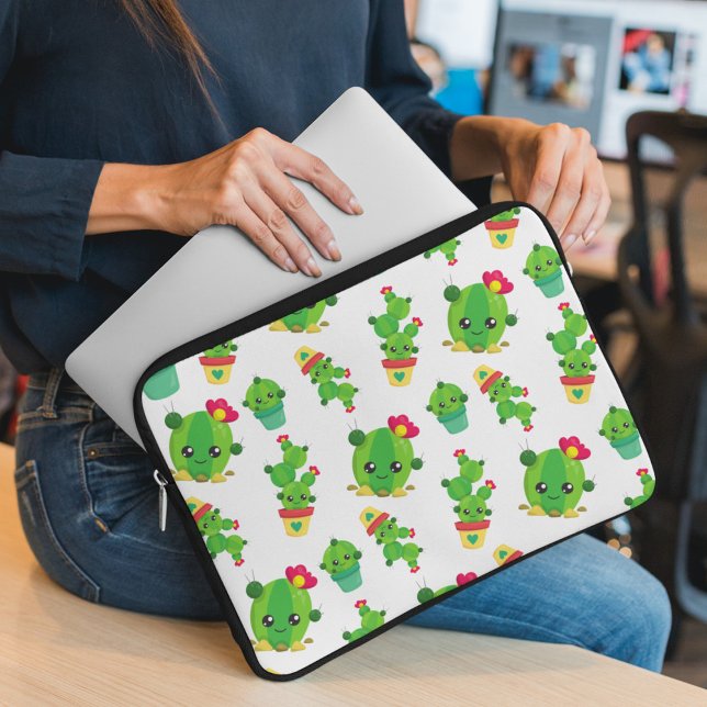 Funda Para Portátil Cactus, Cactus Verde, Patrón Cactus (Subido por el creador)