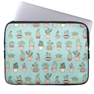 Funda Para Portátil Cactus Cutáneos Coloridos En Patrón De Estilo Di