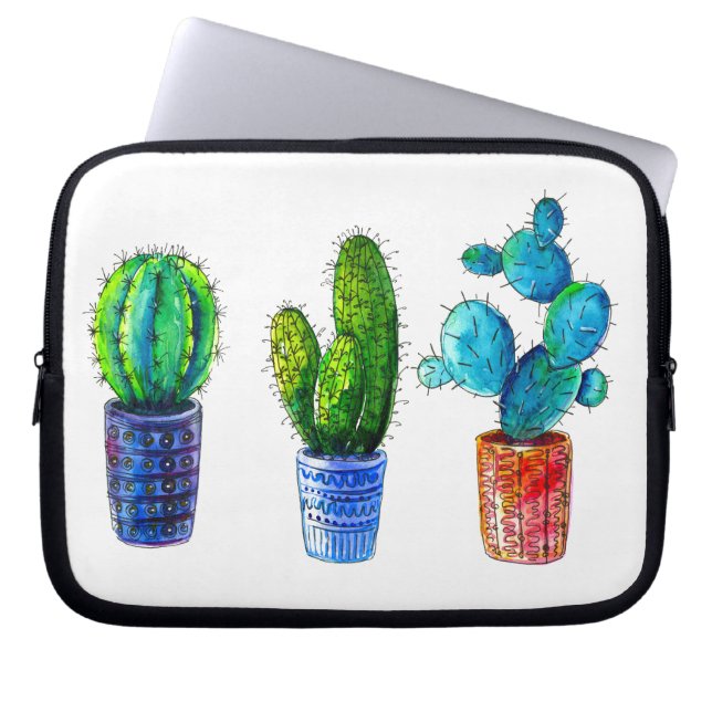 Funda Para Portátil cactus de la acuarela (Frente)