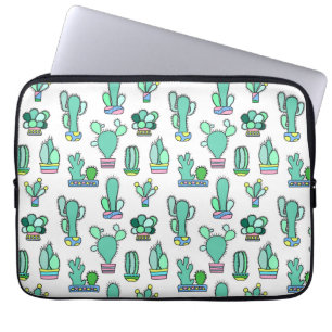 Funda Para Portátil Cactus de la verde menta y modelo suculento de la
