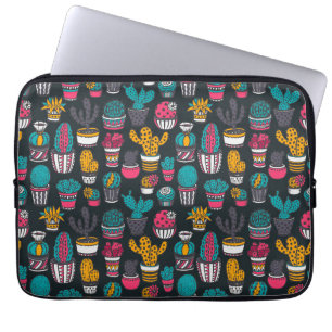 Funda Para Portátil Cactus dibujado mano en modelo del estilo del