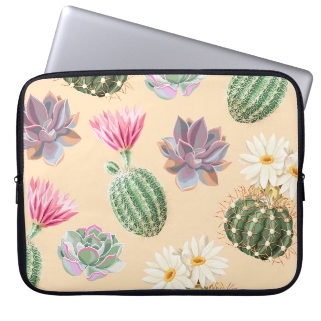 Funda Para Portátil Cactus exitoso: patrón de alto detalle (Frente)