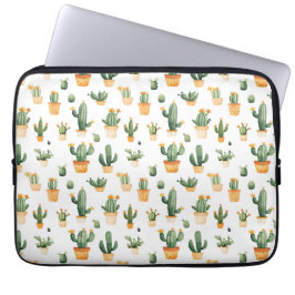 Funda Para Portátil Cactus pulido en blanco