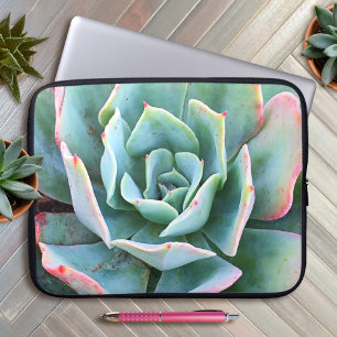 Funda Para Portátil Cactus Rosa Verde Suculento Foto Audaz Elegante