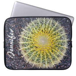 Funda Para Portátil Cactus tropical en amarillo del verde de la grava