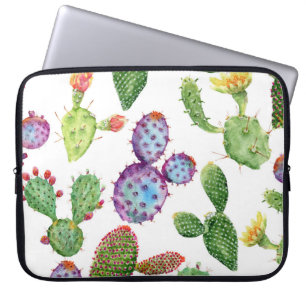 Funda Para Portátil Cactus Tropical: Patrón acuarela sin foco