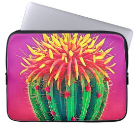 Funda Para Portátil Cactus vibrante en floración