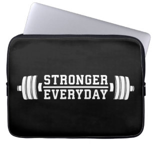 Funda Para Portátil Cada día más fuerte: Inspirador de entrenamiento