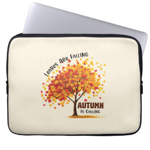 Funda Para Portátil Caen Las Hojas, El Otoño Llama - Cae Acogedora