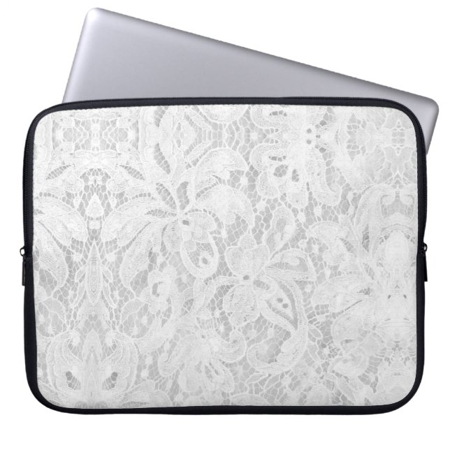Funda Para Portátil Caer en un encaje blanco (Frente)